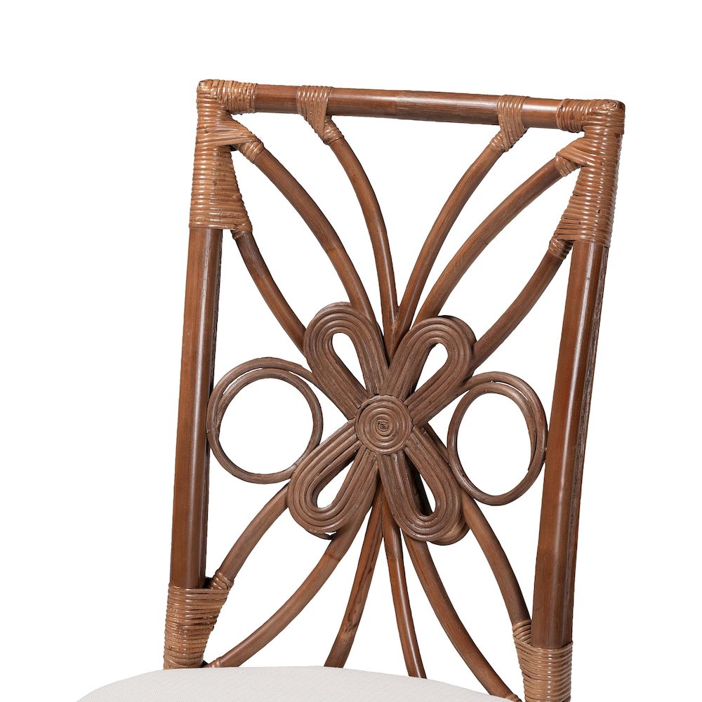 Dining Chair with Decorative Backrest and Cushioned Seat. Picture 5