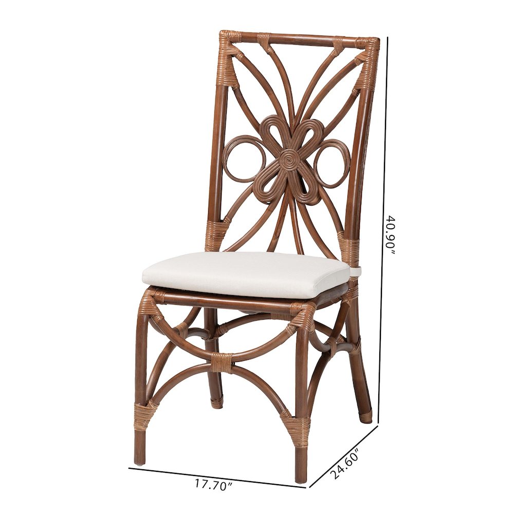 Dining Chair with Decorative Backrest and Cushioned Seat. Picture 9