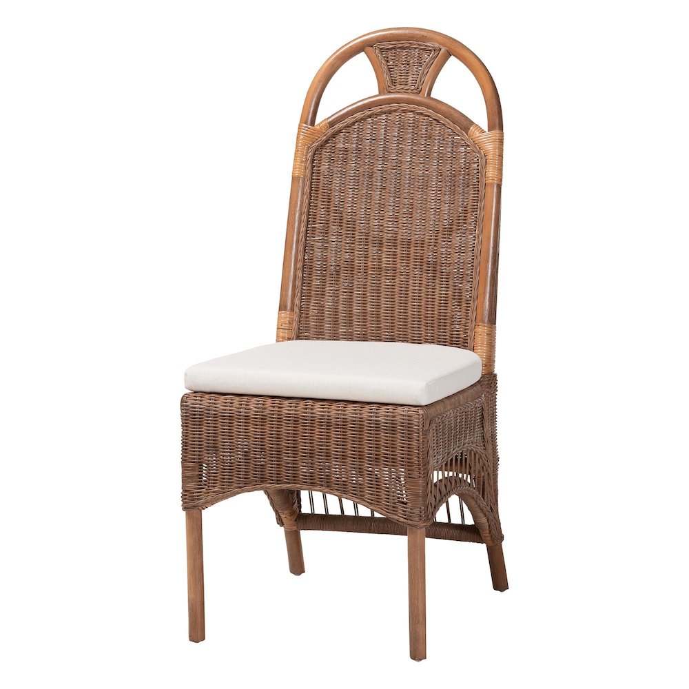 Natural Rattan Dining Chair - Handcrafted Wicker Accent Chair. Picture 1