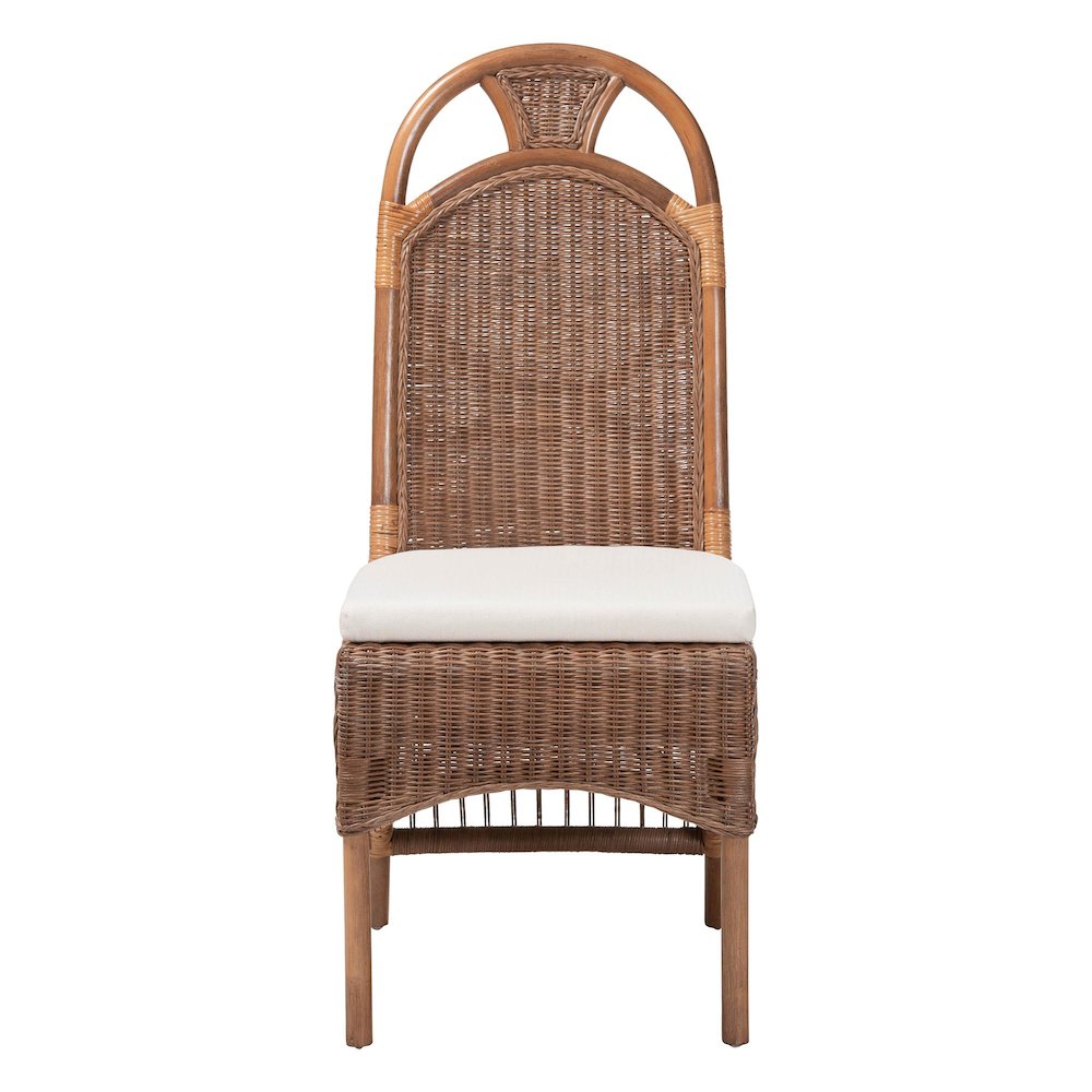 Natural Rattan Dining Chair - Handcrafted Wicker Accent Chair. Picture 2