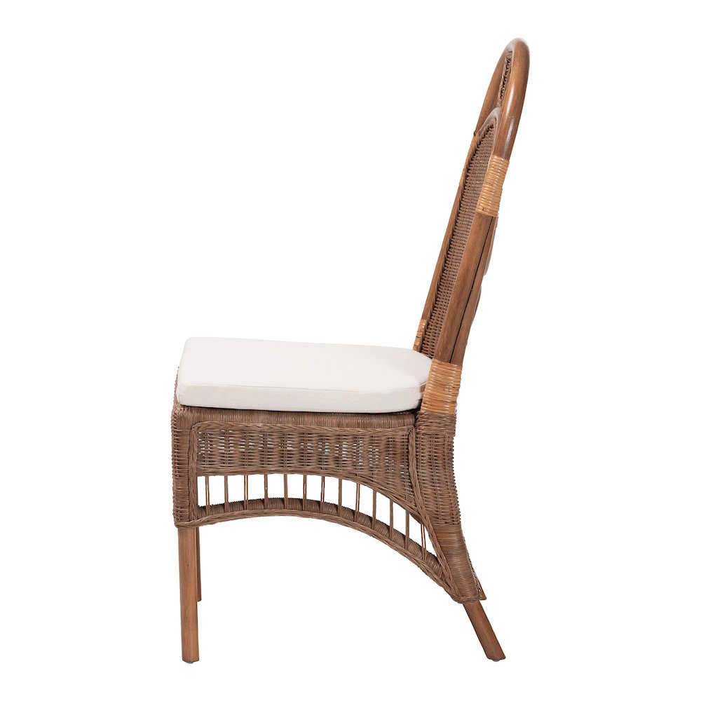 Natural Rattan Dining Chair - Handcrafted Wicker Accent Chair. Picture 3