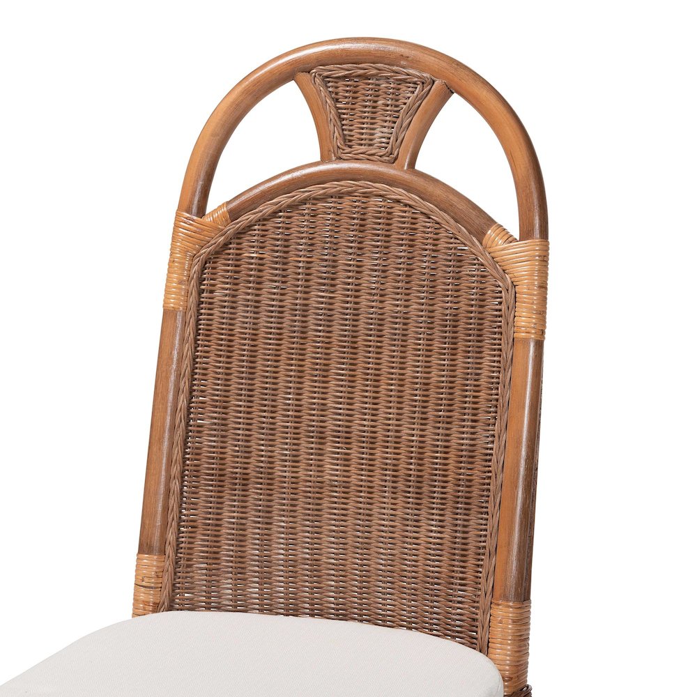 Natural Rattan Dining Chair - Handcrafted Wicker Accent Chair. Picture 5