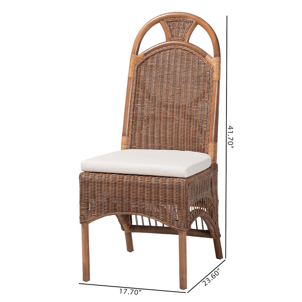 Natural Rattan Dining Chair - Handcrafted Wicker Accent Chair. Picture 9