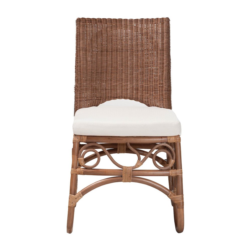 Natural Rattan Dining Chair - Handcrafted Wicker Accent Chair. Picture 2