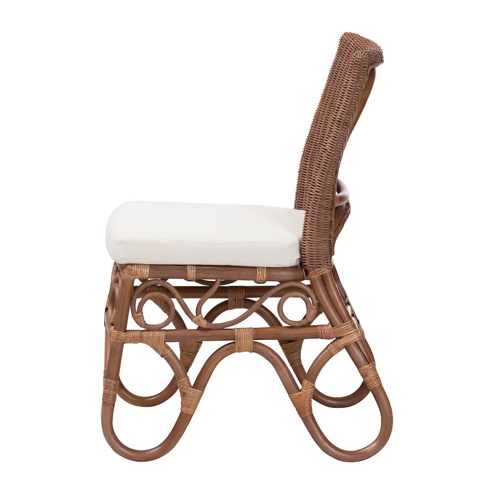 Natural Rattan Dining Chair - Handcrafted Wicker Accent Chair. Picture 3