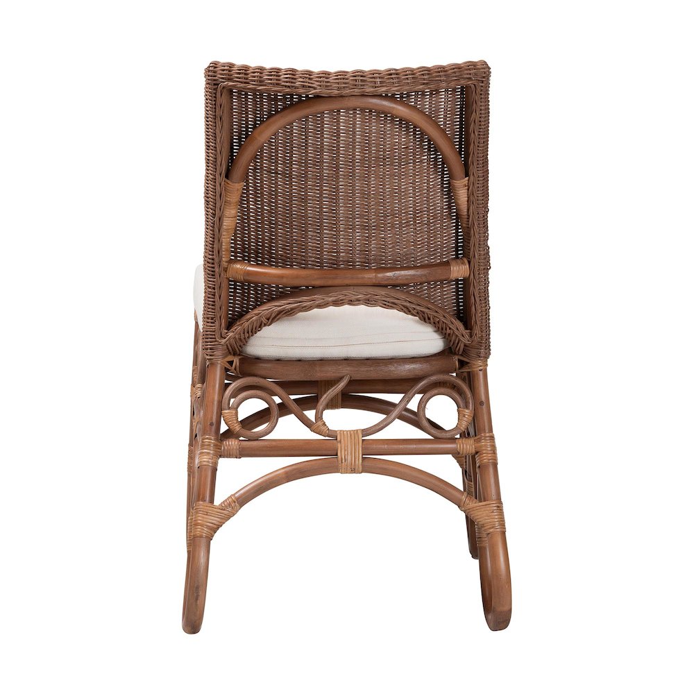 Natural Rattan Dining Chair - Handcrafted Wicker Accent Chair. Picture 4