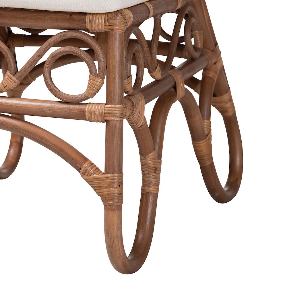 Natural Rattan Dining Chair - Handcrafted Wicker Accent Chair. Picture 6