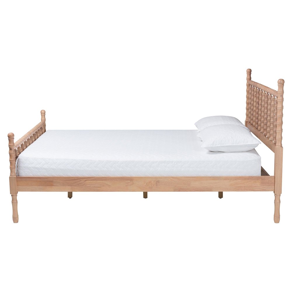 Platform Bed - Spindle Bed Frame with Bamboo-Style Turned Posts, Queen. Picture 2