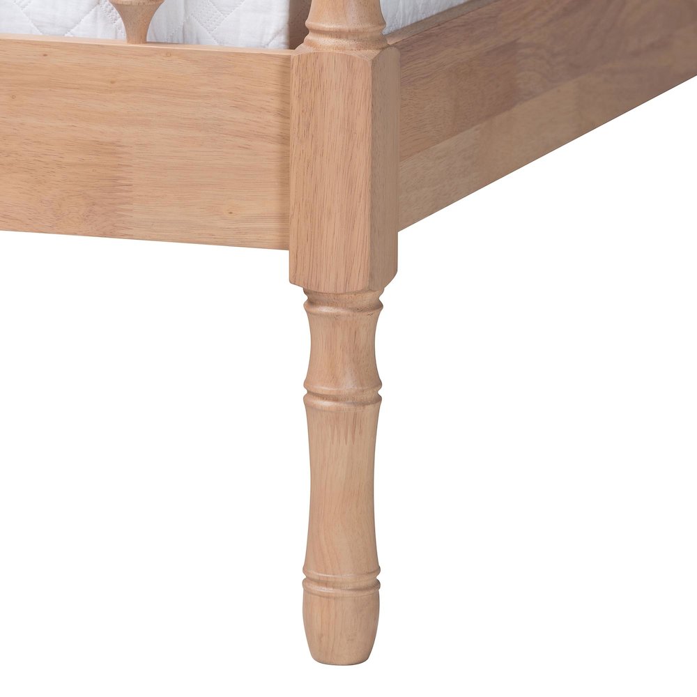 Platform Bed - Spindle Bed Frame with Bamboo-Style Turned Posts, Queen. Picture 5