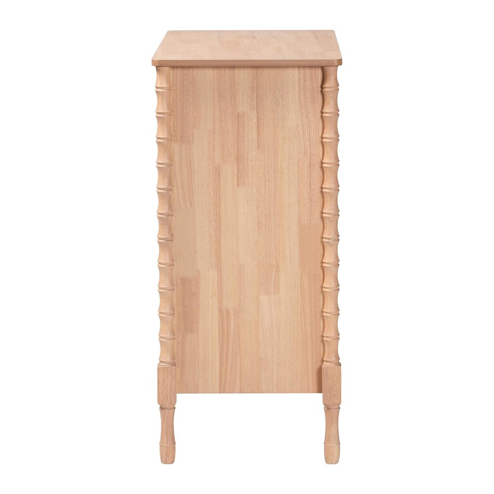 Chest - 4-Drawer Bedroom Organizer with Bamboo-Style Turned Legs. Picture 5