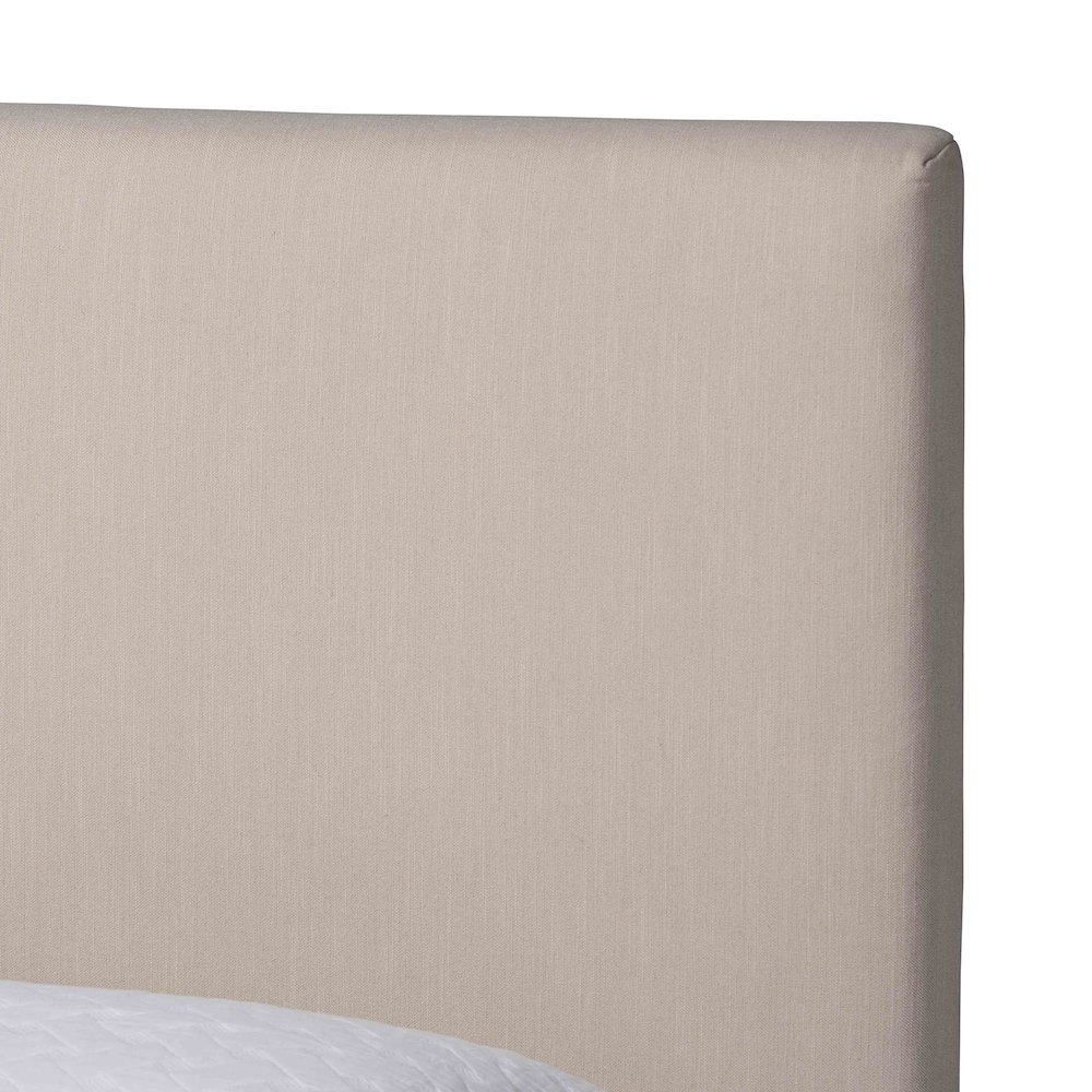 Platform Bed - Fabric Upholstered Bed Frame with Panel Headboard, Queen. Picture 4