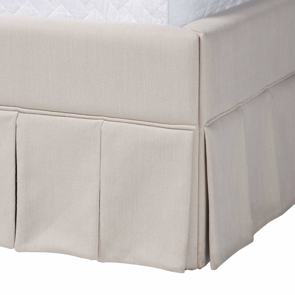 Platform Bed - Fabric Upholstered Bed Frame with Panel Headboard, Queen. Picture 5
