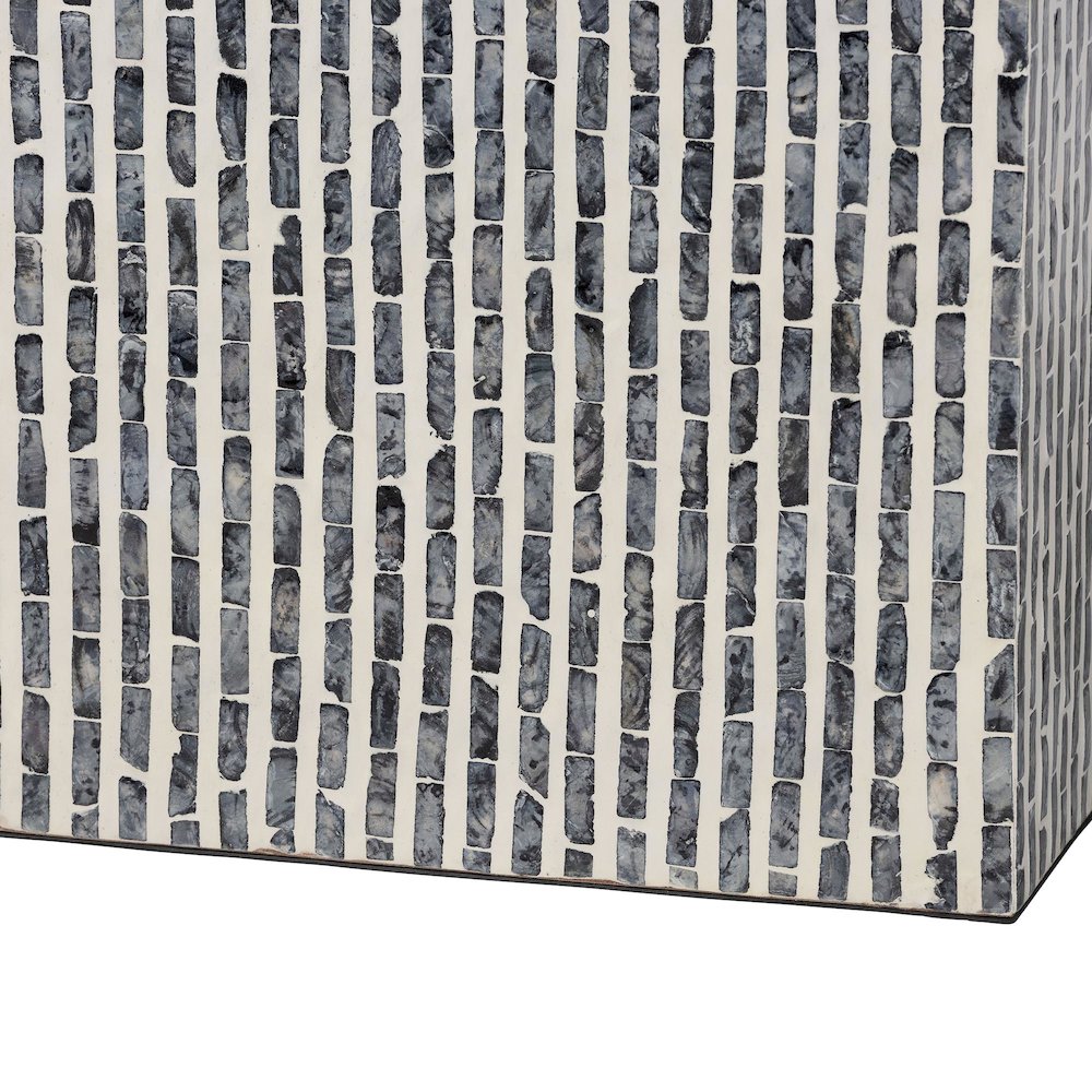 Shell Console Table with Geometric Pattern - Modern Decorative Accent Table. Picture 6