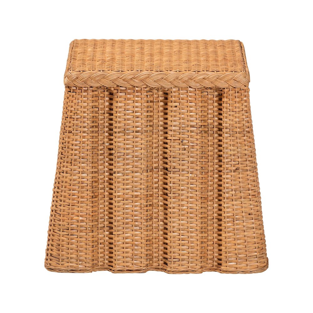 Andrea Natural Rattan End Table - Handwoven Wicker Accent Table. Picture 2