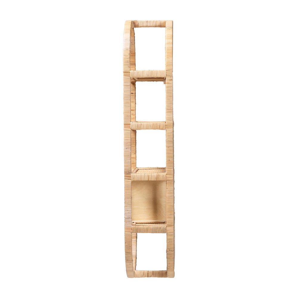 Labonita Natural Rattan Wall Shelf  - 3-Tier Wall-Mounted Display Unit. Picture 3