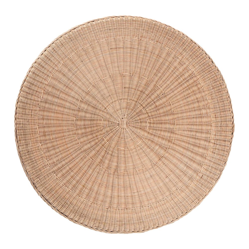 Latoya Natural Rattan Coffee Table - Handwoven Round Wicker Table. Picture 4