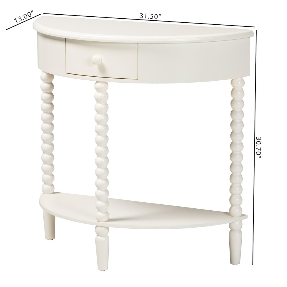 Raynera Bobbin-Leg Demilune Console Table - Half-Moon Accent Table. Picture 6