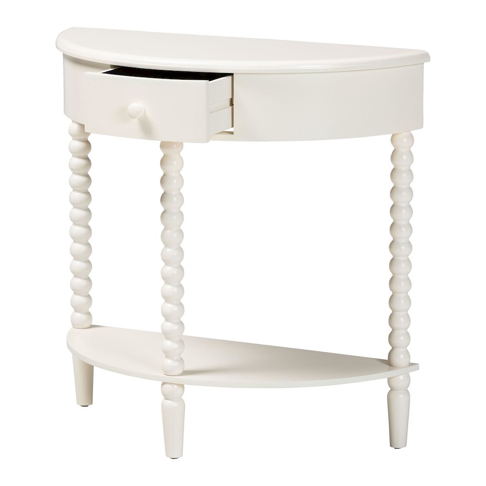 Raynera Bobbin-Leg Demilune Console Table - Half-Moon Accent Table. Picture 2