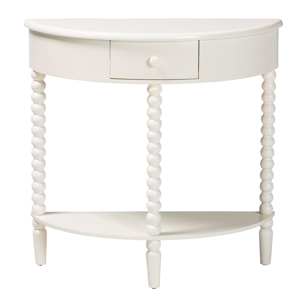 Raynera Bobbin-Leg Demilune Console Table - Half-Moon Accent Table. Picture 3