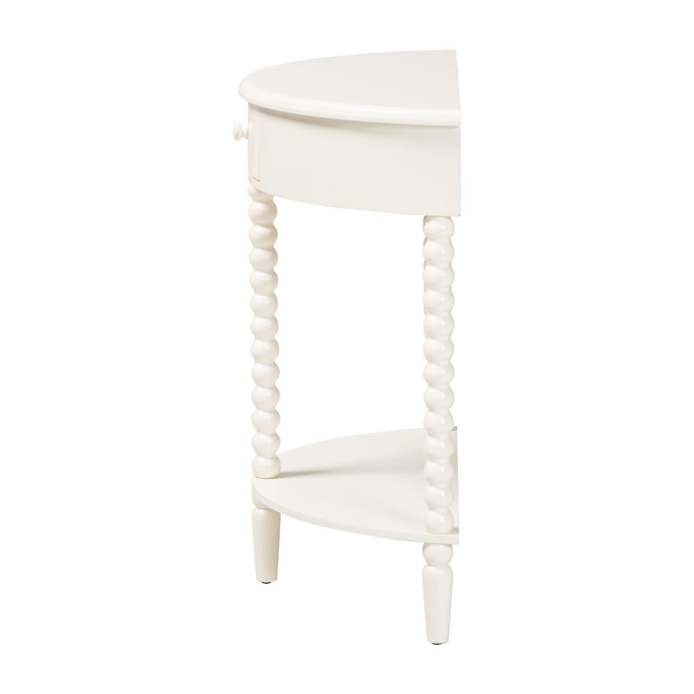 Raynera Bobbin-Leg Demilune Console Table - Half-Moon Accent Table. Picture 4