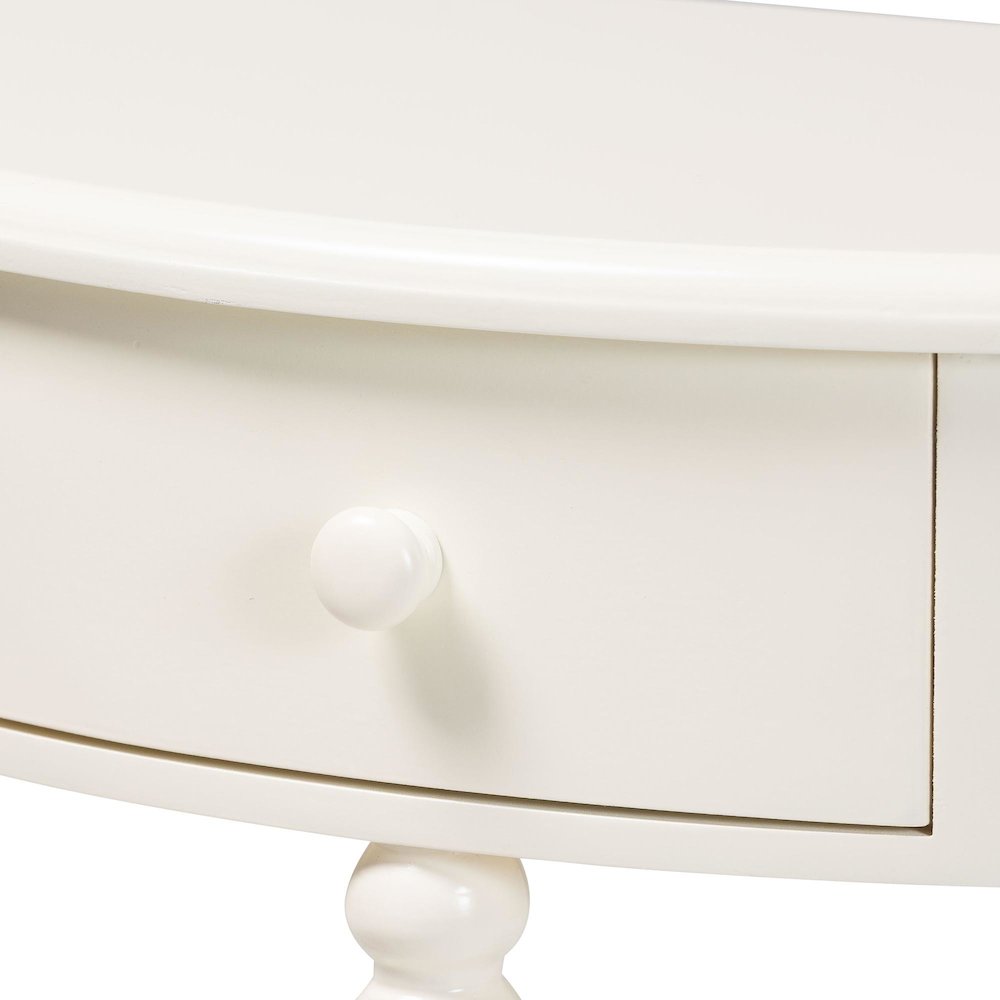 Raynera Bobbin-Leg Demilune Console Table - Half-Moon Accent Table. Picture 7