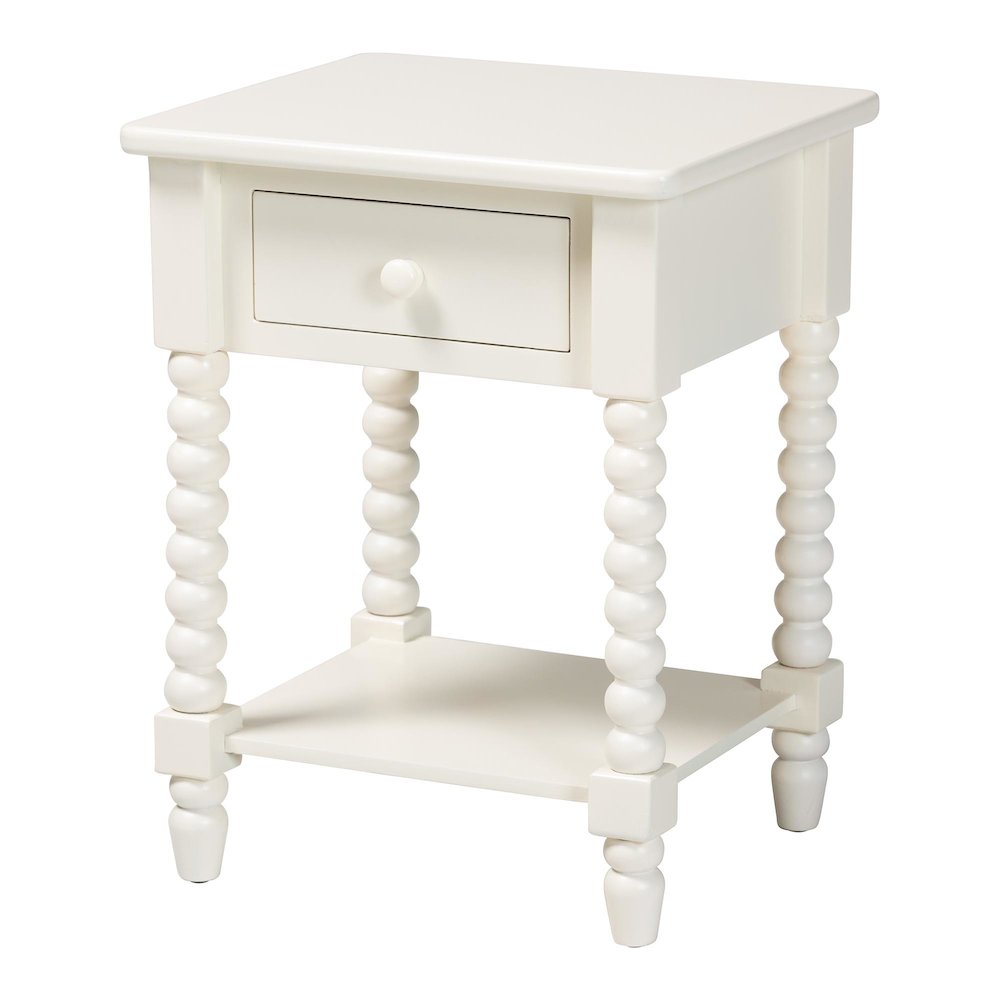 Raynera End Table with Legs, 1-Drawer Accent Table with Spindle Turned Legs. Picture 1