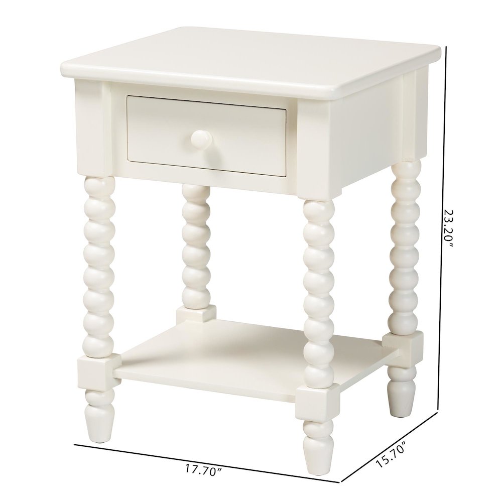 Raynera End Table with Legs, 1-Drawer Accent Table with Spindle Turned Legs. Picture 6