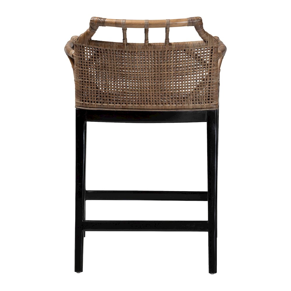 Abiel Natural Rattan Counter Stool with Arms, Removable Cushion. Picture 4