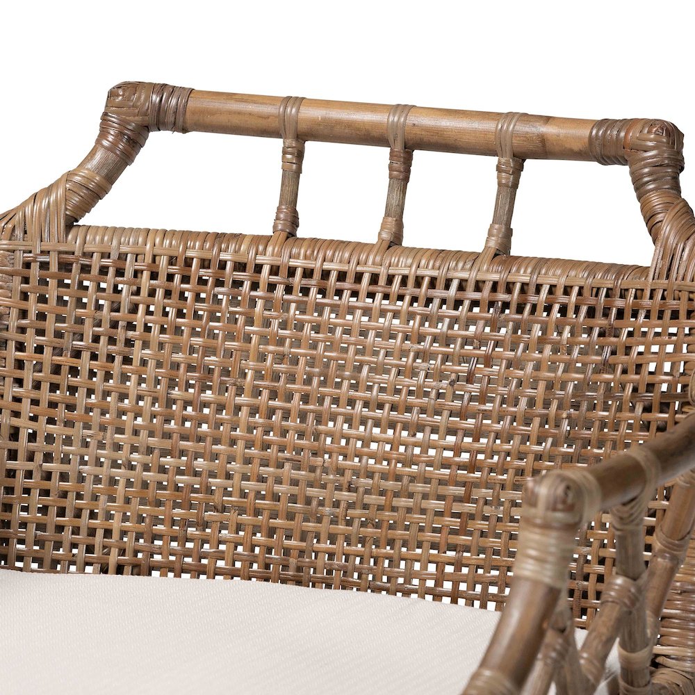 Abiel Natural Rattan Counter Stool with Arms, Removable Cushion. Picture 6
