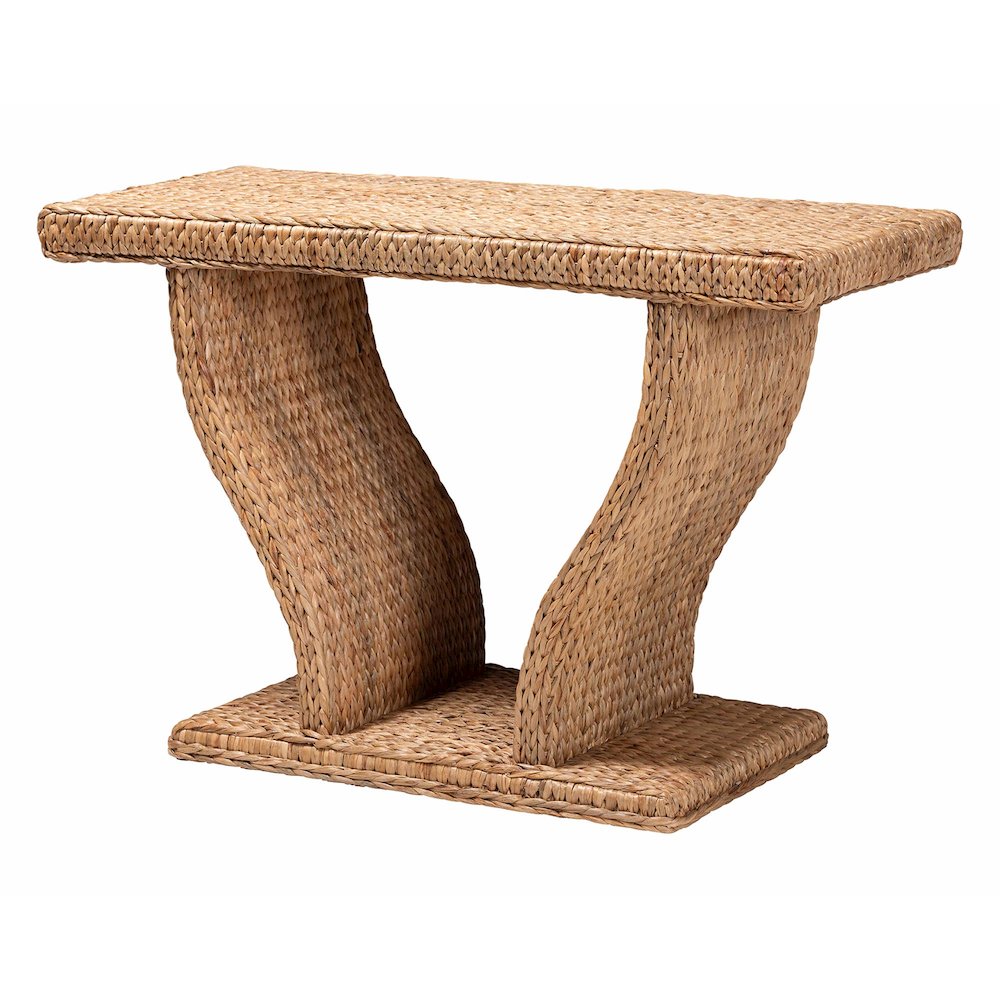 Alyssa Seagrass Console Table - Handwoven Display Table with Sculptural Frame. Picture 1