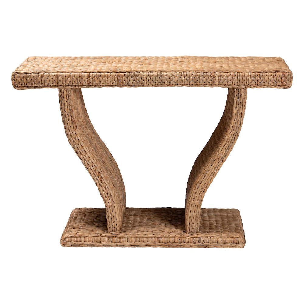 Alyssa Seagrass Console Table - Handwoven Display Table with Sculptural Frame. Picture 3