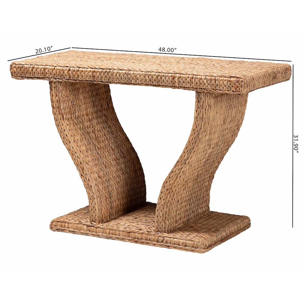 Alyssa Seagrass Console Table - Handwoven Display Table with Sculptural Frame. Picture 7