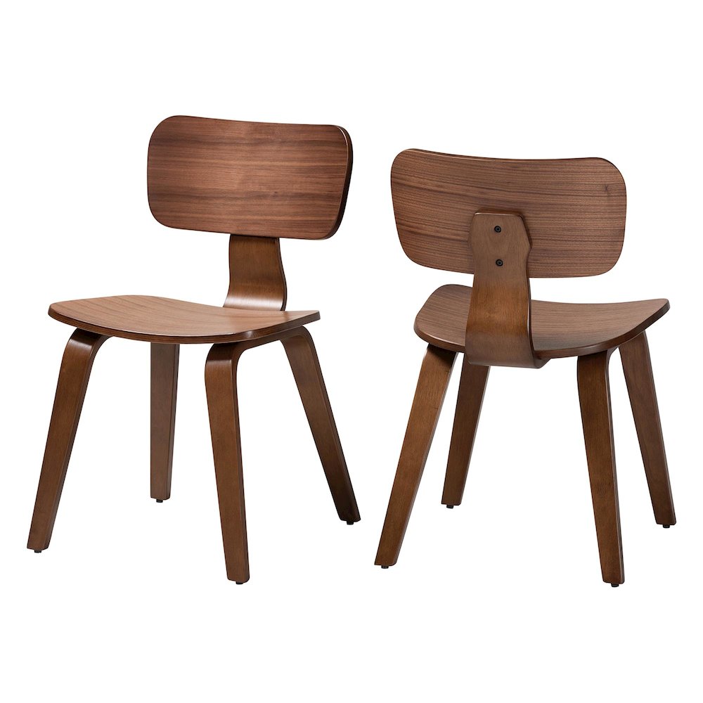 Billie Wood 2-Piece Dining Chair Set, Bentwood Frame Seating with Contoured Seat. Picture 1