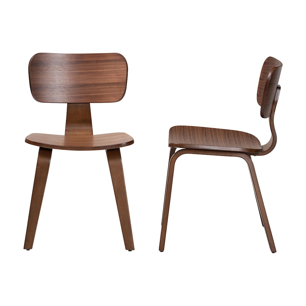 Billie Wood 2-Piece Dining Chair Set, Bentwood Frame Seating with Contoured Seat. Picture 4