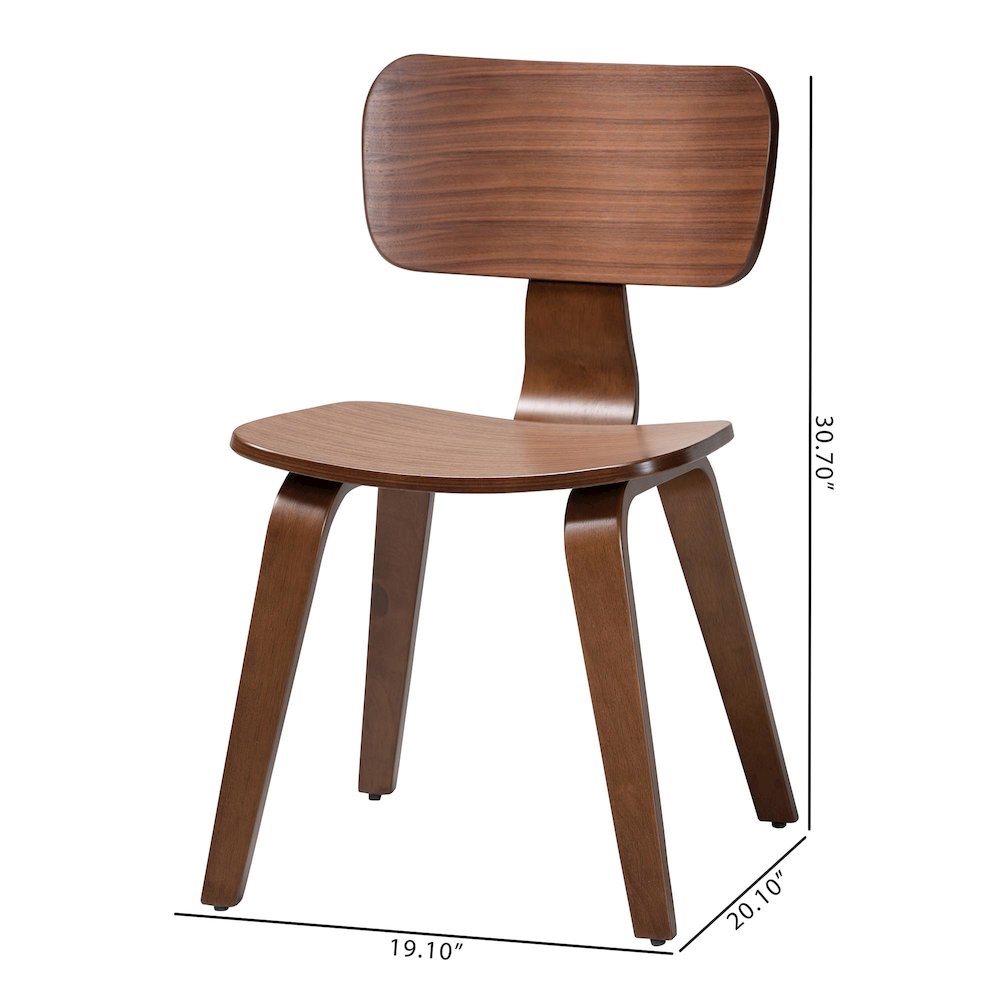 Billie Wood 2-Piece Dining Chair Set, Bentwood Frame Seating with Contoured Seat. Picture 7