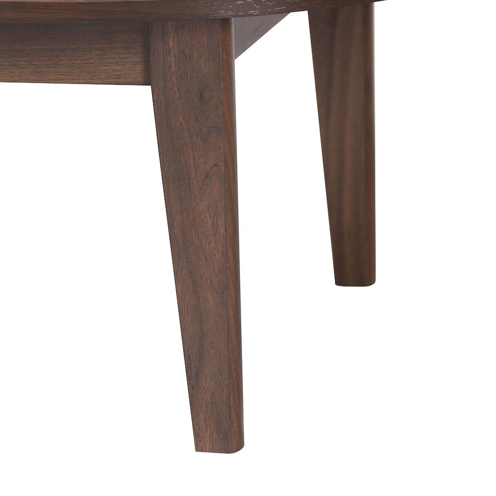 Hayes Wood Writing Desk - Mid-Century Modern Oval Desk with Locking Drawer. Picture 8