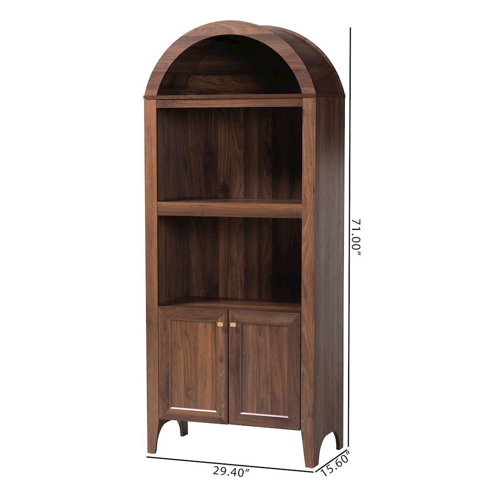 Hayes Wood Cabinet with Arch Top - Mid-Century Modern Display Piece. Picture 9