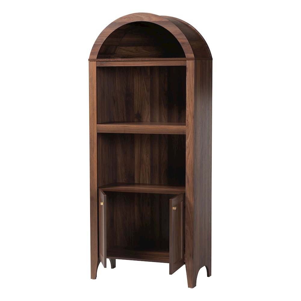 Hayes Wood Cabinet with Arch Top - Mid-Century Modern Display Piece. Picture 3