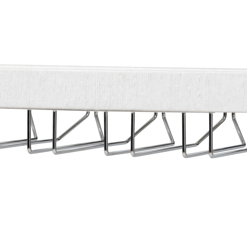 Oaklynn Natural Grasscloth Wine Rack, Bar Table with Glass Shelves, White. Picture 6