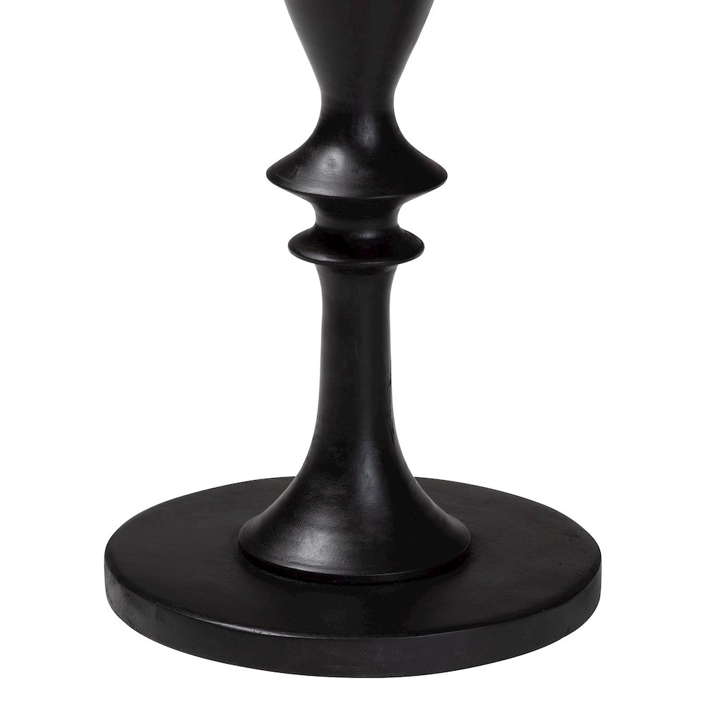 Perlita End Table with Marble Stone Top - Sculpted Pedestal Accent Side Table. Picture 4