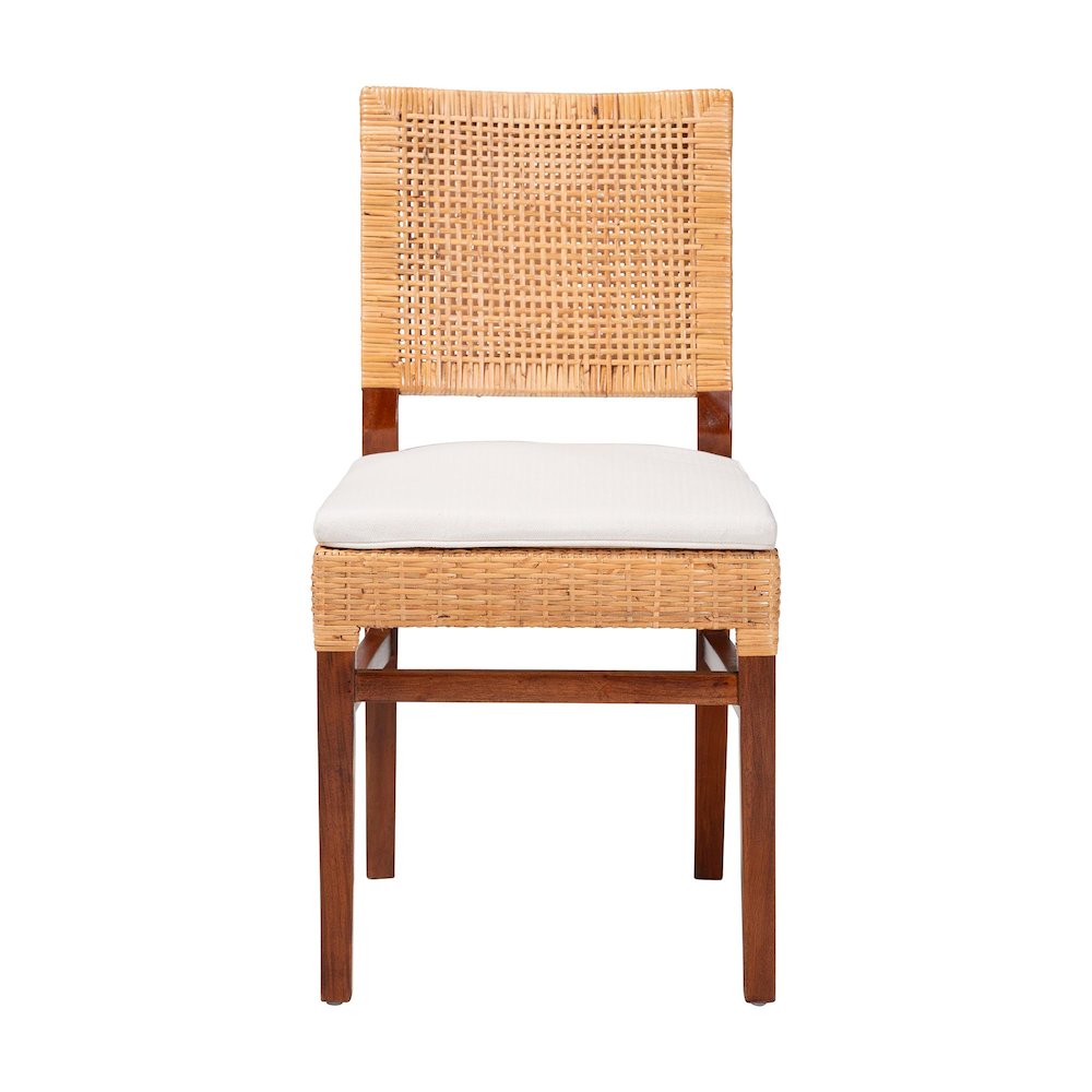 Rattan Dining Chair with Cushion - Handwoven Wicker Side Chair. Picture 2