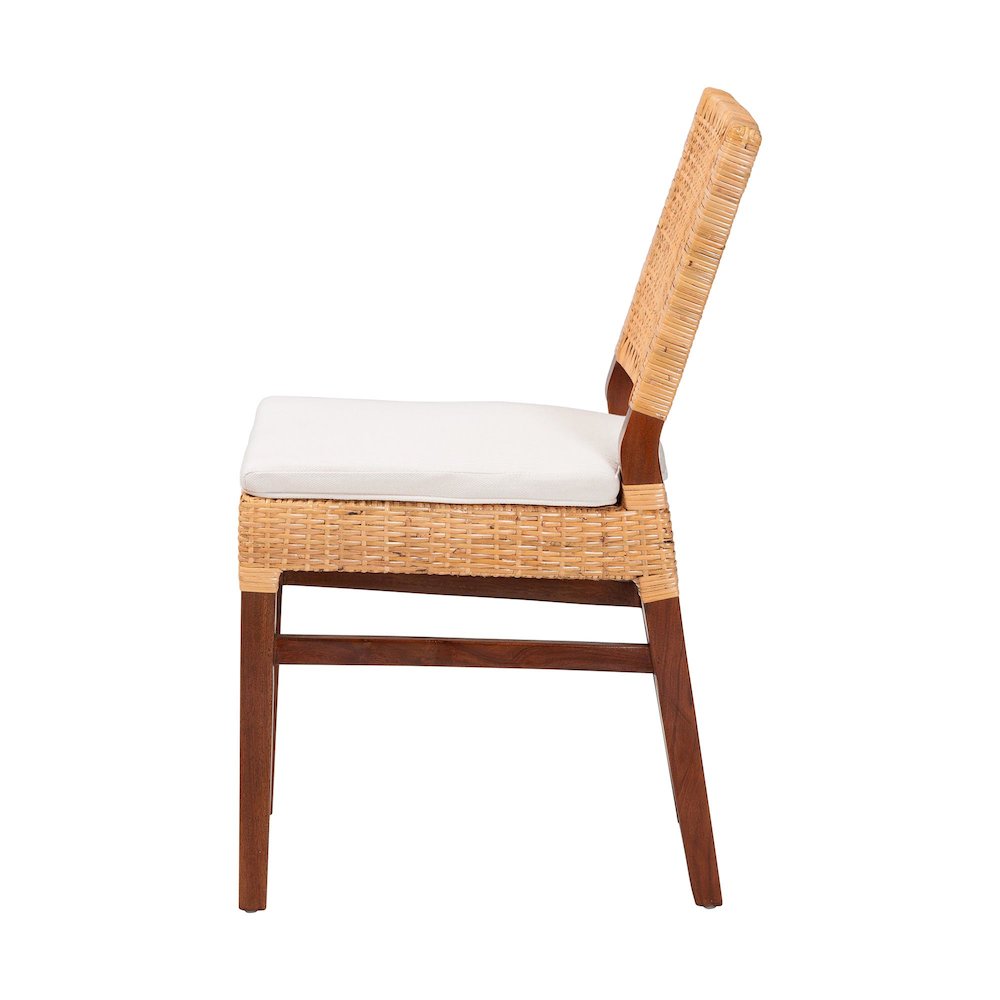 Rattan Dining Chair with Cushion - Handwoven Wicker Side Chair. Picture 3