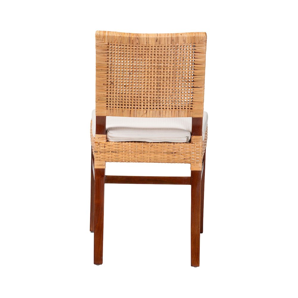 Rattan Dining Chair with Cushion - Handwoven Wicker Side Chair. Picture 4