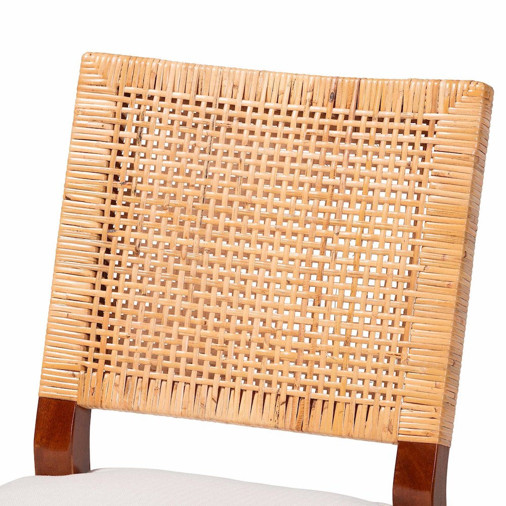 Rattan Dining Chair with Cushion - Handwoven Wicker Side Chair. Picture 5