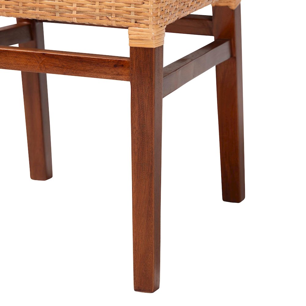 Rattan Dining Chair with Cushion - Handwoven Wicker Side Chair. Picture 6