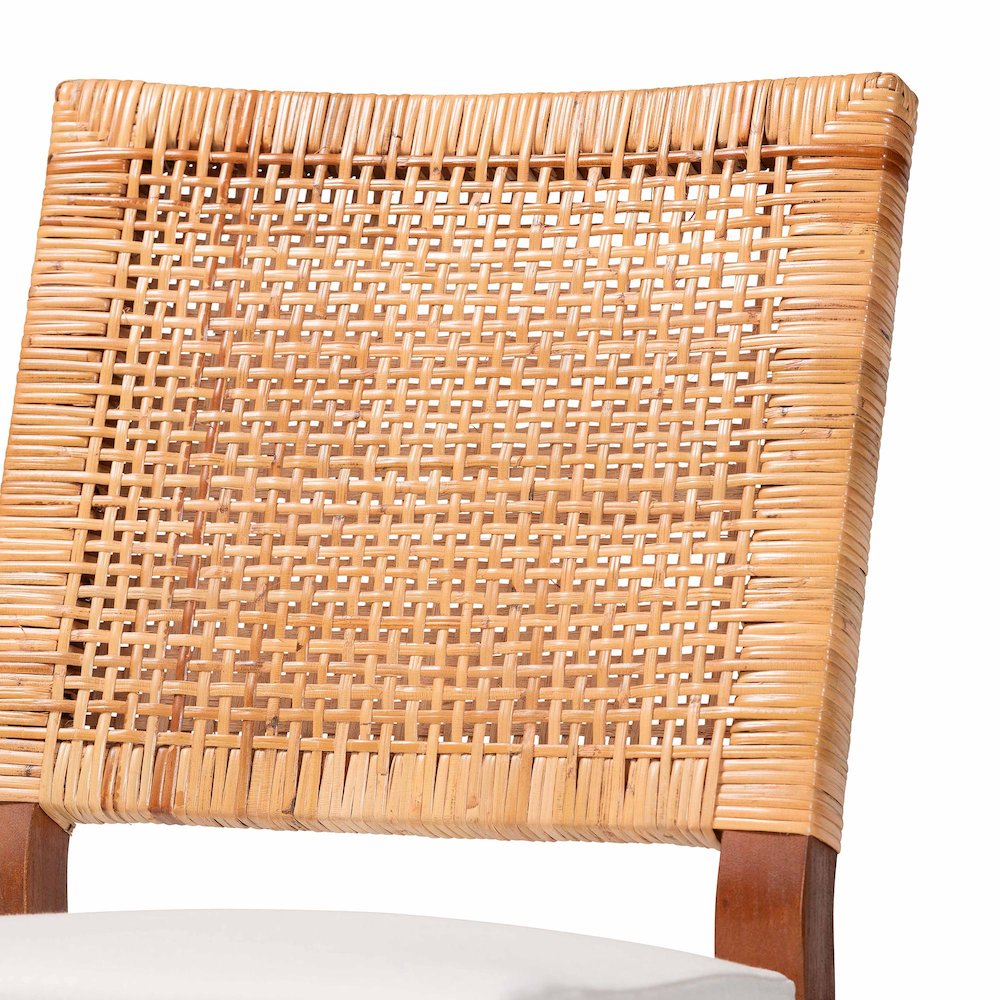 Natural Rattan Counter Stool with Cushion - Handwoven Wicker Stool. Picture 6