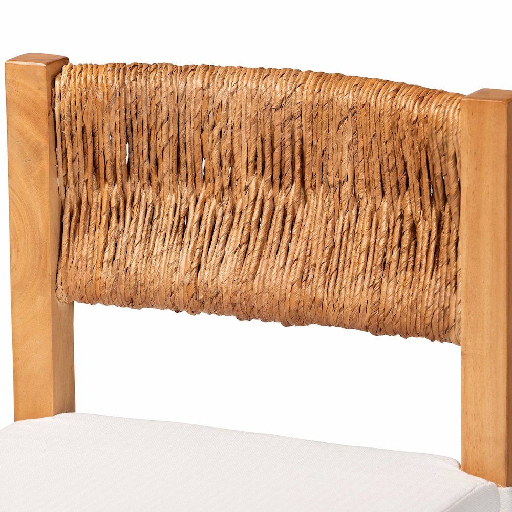 Pava Woven Seagrass Counter Stool - Solid Mahogany Wood Stool, Counter Height. Picture 6