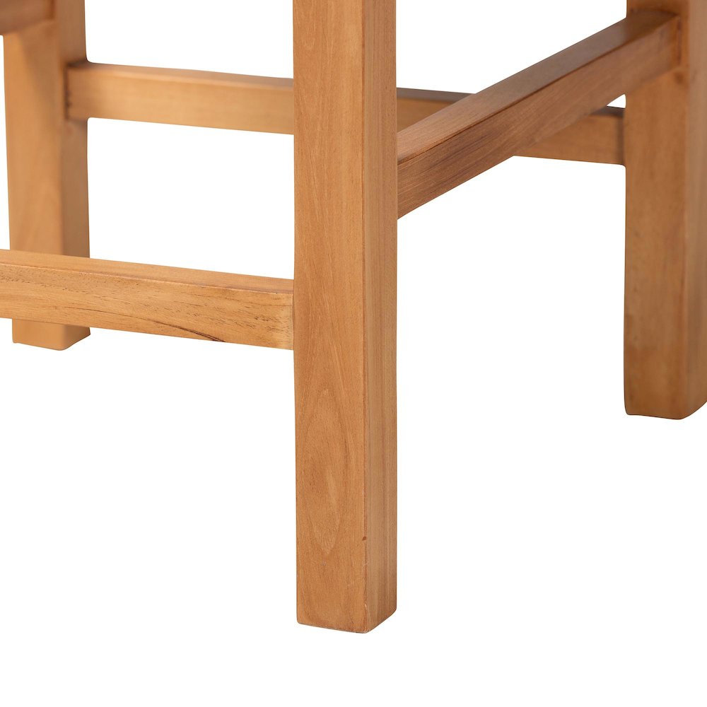 Pava Woven Seagrass Counter Stool - Solid Mahogany Wood Stool, Counter Height. Picture 7