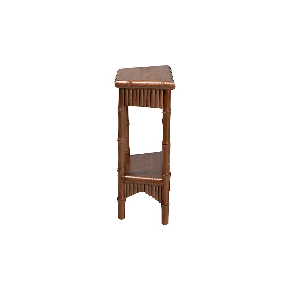 Alessa Mahogany Wood Console Table with Bamboo Motif, 2-Tier, 32 in.. Picture 4