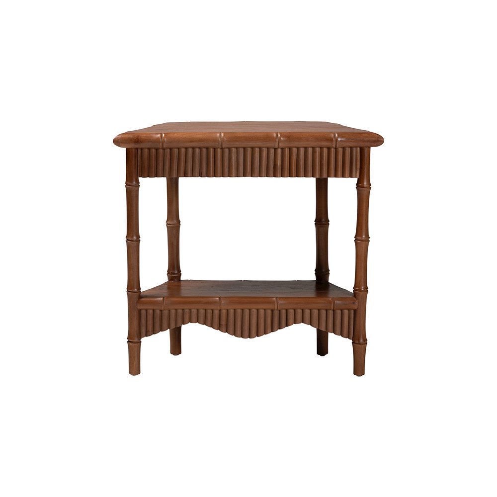 Alessa Mahogany Wood Console Table with Bamboo Motif, 2-Tier, 32 in.. Picture 5